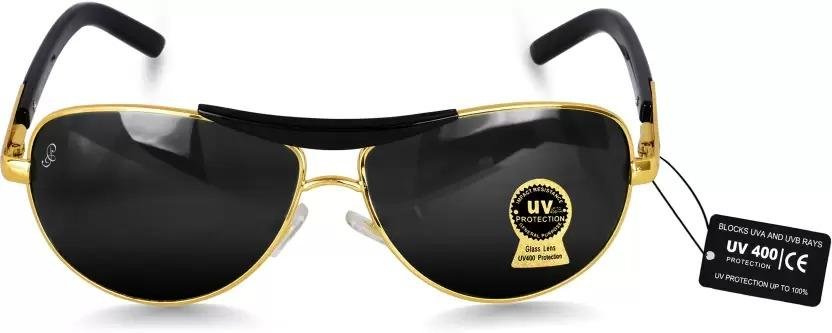 UV Protection Aviator Sunglasses (58) (For Men & Women, Black