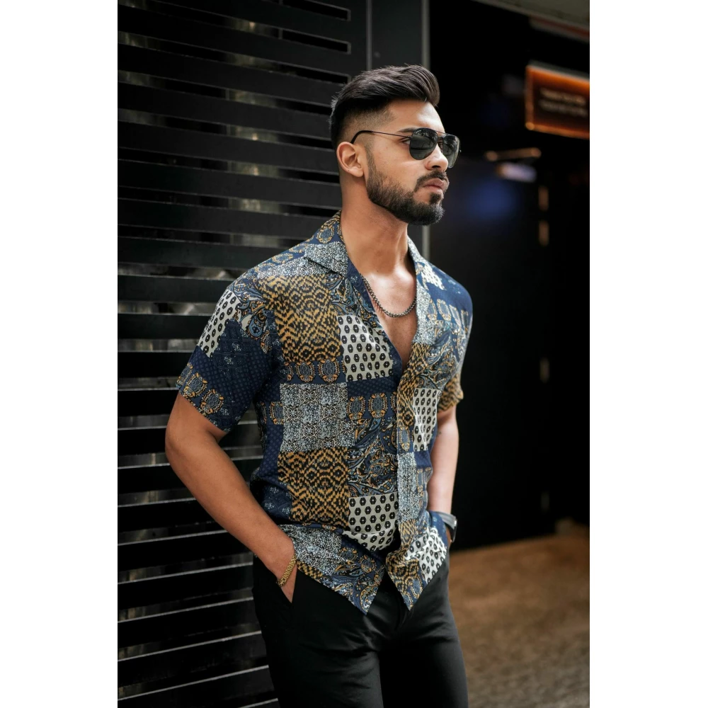 Cuban Collar Casual Shirt Multicolor (CS-0067)